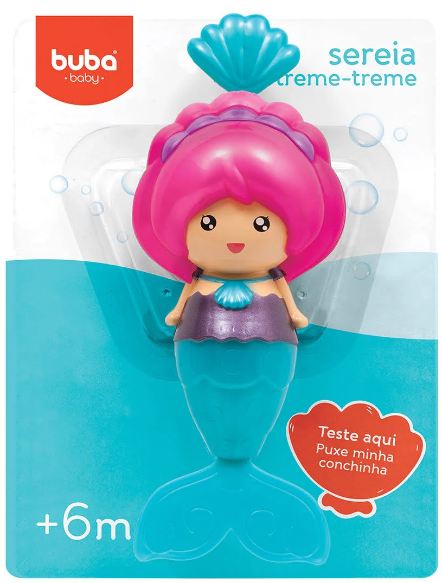 Sereia Treme-Treme Buba para Banho - Diversão Aquática