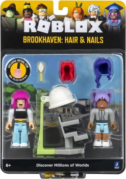 Roblox - 2 Bonecos de 7cm - Brookhaven: Hair And Nails - 2213C